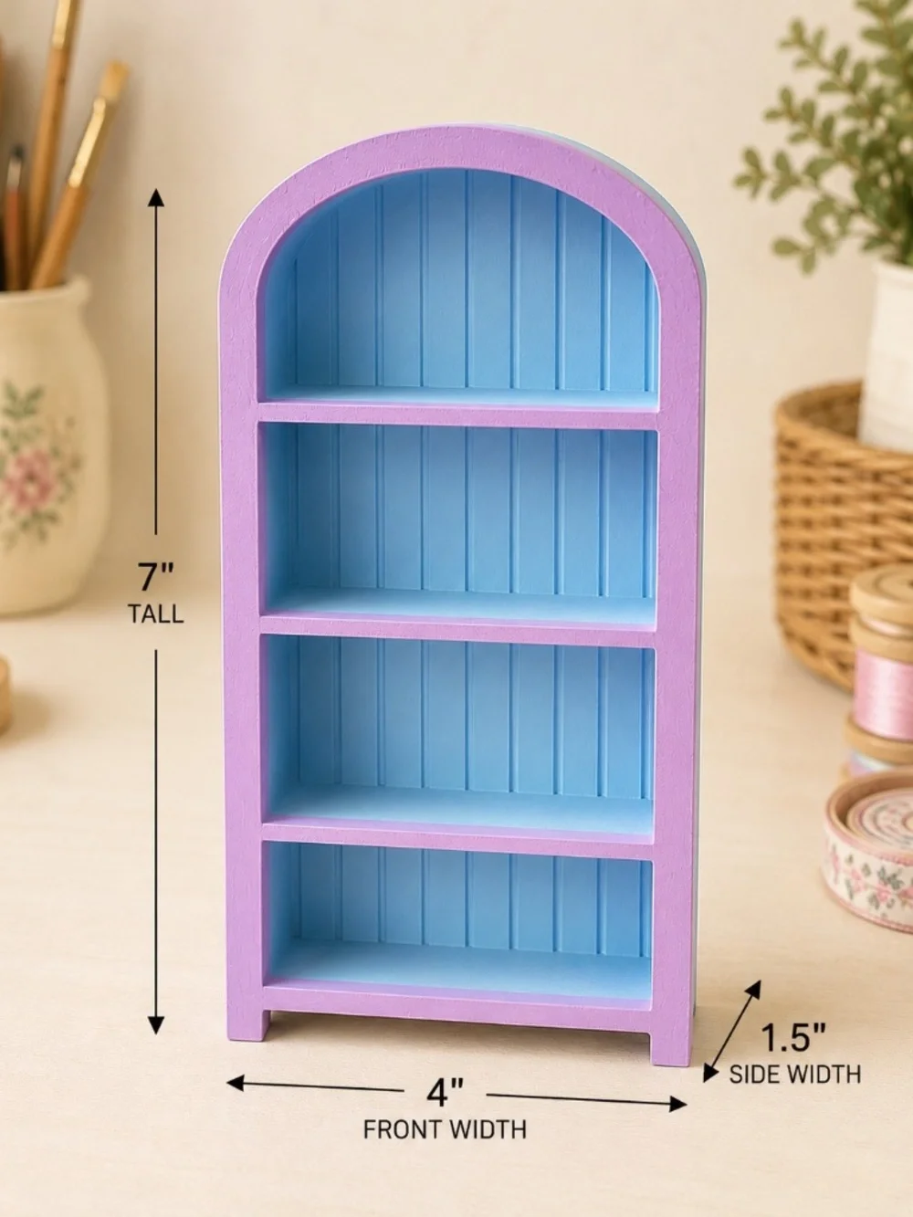 Mini Arched Shelf Organizer | 3D Printed Storage | Cute Vanity, Desk & Shelf Dec
